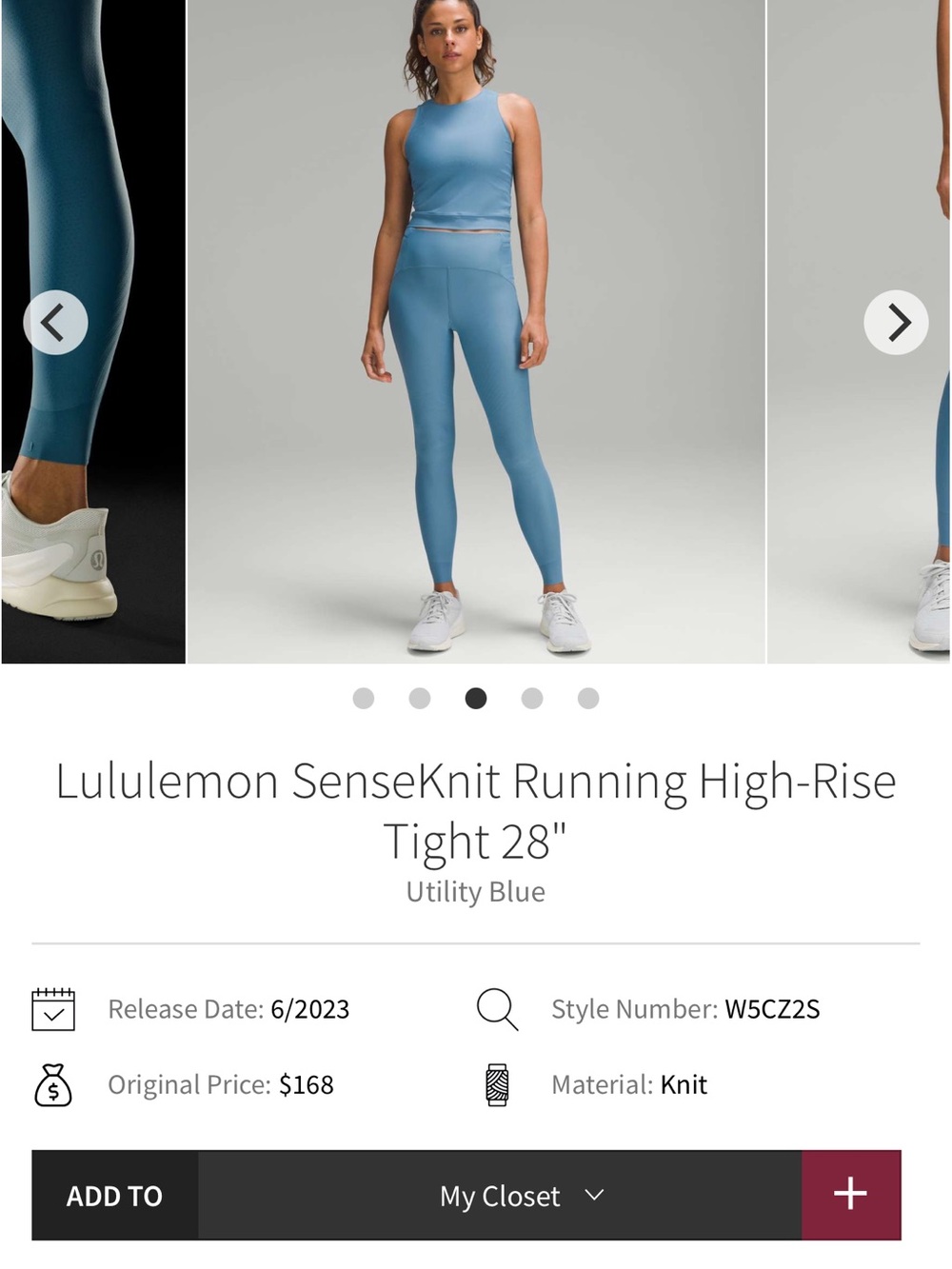 lululemon athletica senseknit Blue High-Rise Running Leggings